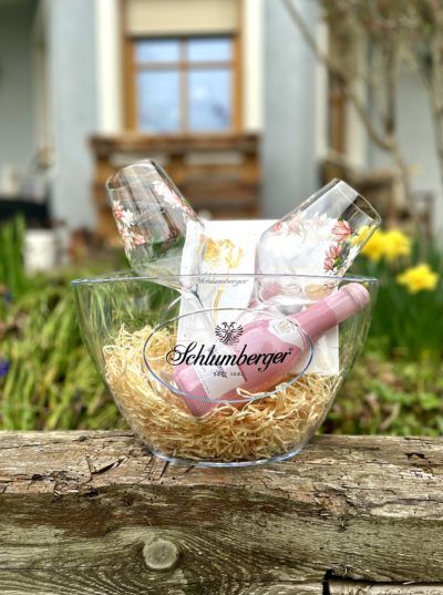 Schlumberger Geschenk mit Gläser